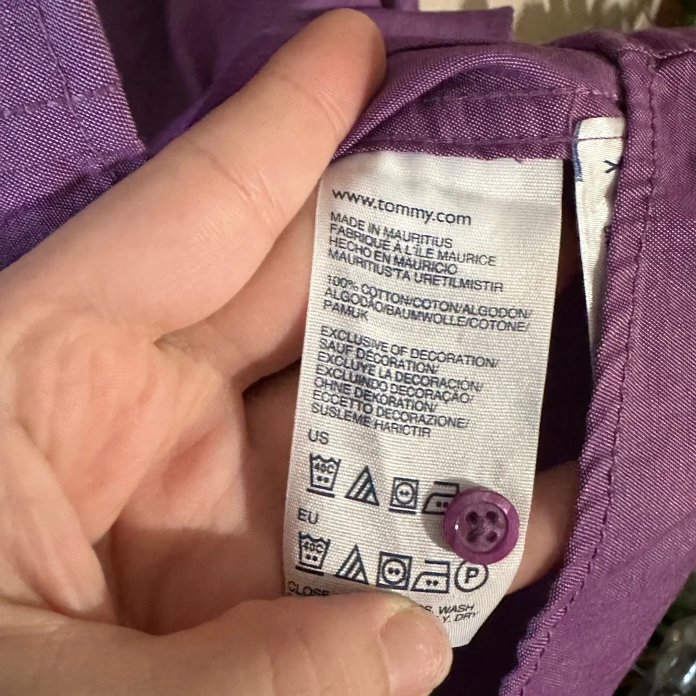 Tommy Hilfiger Women's Purple Button Down Shirt - Picture 3 of 3